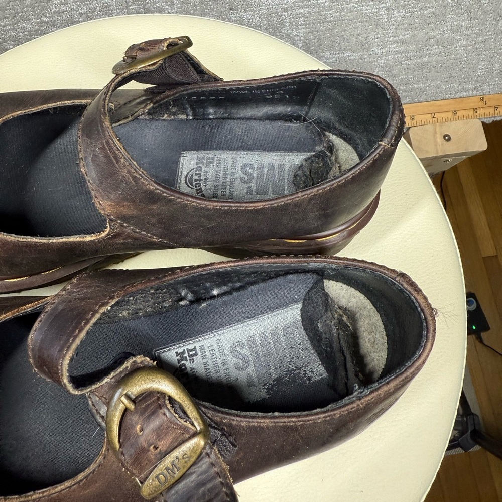 Vintage Dr. Marten Brown Platform Mary Jane Y2K Chunky UK Size 6 Made in England - Picture 6 of 8